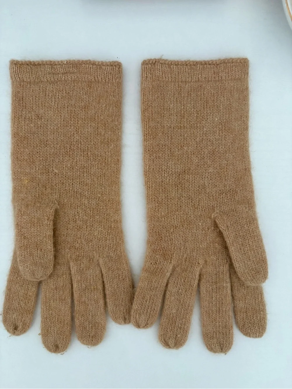 VINTAGE Anthropologie Tan Lambswool Angora Gloves 🧤